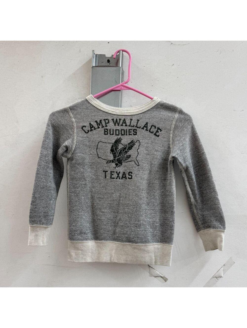 Japanese DENIM DUNGAREE Grey Longsleeve Graphic Kids Sweatshirt